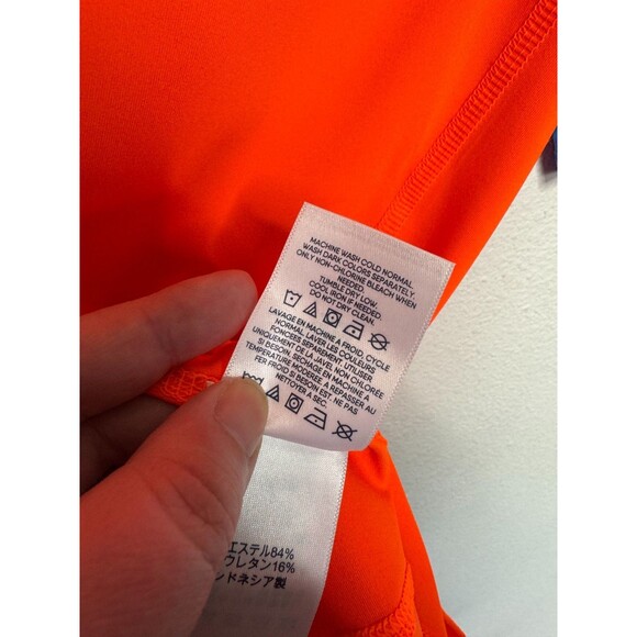 Lands’ End Boys XL Husky Rash Guard Colorblock Orange Blue Short Sleeve Beach - Picture 7 of 10